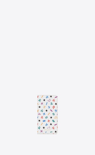iPhone 10 shell in grain de poudre embossed leather with a zodiac print